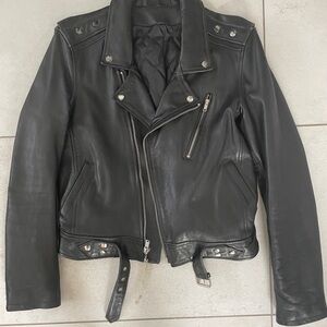 BLK DNM Unisex Leather Motorcycle Jacket Men (S) Women (L)